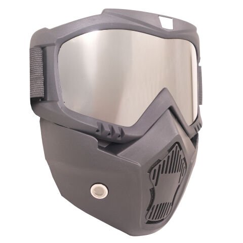 GP Kompozit MSK001 Enduro / Off-Road Maskeli Aynalı Motosiklet Gözlüğü Gri