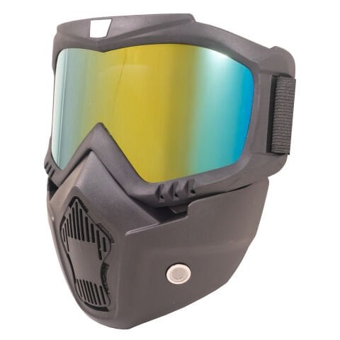 GP Kompozit MSK001 Enduro / Off-Road Maskeli Aynalı Motosiklet Gözlüğü Gold