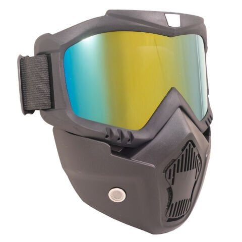 GP Kompozit MSK001 Enduro / Off-Road Maskeli Aynalı Motosiklet Gözlüğü Gold