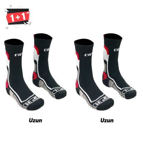 GP Kompozit Universal Uzun Termal Çorap Seti Kırmızı