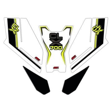 GP Kompozit CF Moto 700 CL-X 2022-2024 Uyumlu Tank Pad Seti Sarı