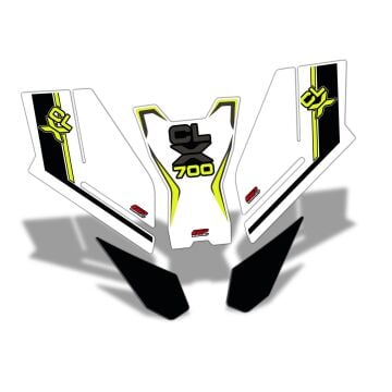 GP Kompozit CF Moto 700 CL-X 2022-2024 Uyumlu Tank Pad Seti Sarı