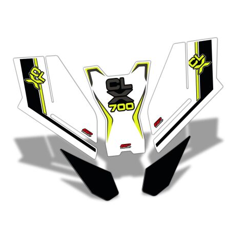 GP Kompozit CF Moto 700 CL-X 2022-2026 Uyumlu Tank Pad Seti Sarı