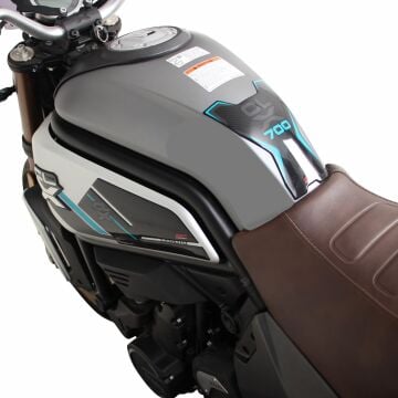 GP Kompozit CF Moto 700 CL-X 2022-2024 Uyumlu Tank Pad Seti Turkuaz
