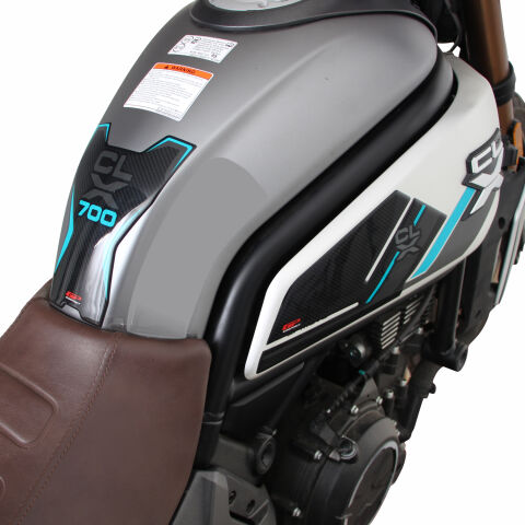 GP Kompozit CF Moto 700 CL-X 2022-2026 Uyumlu Tank Pad Seti Turkuaz