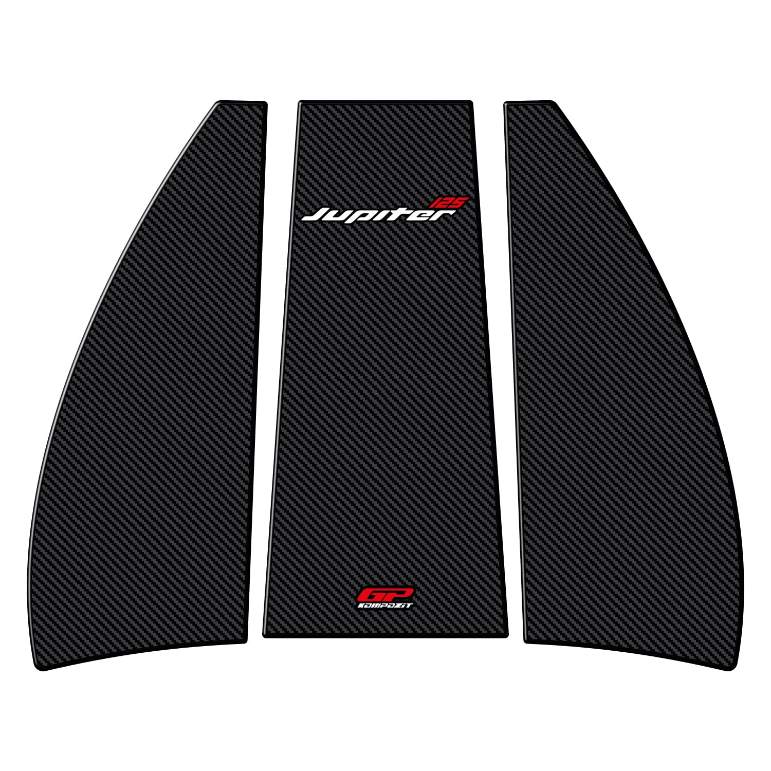 GP Kompozit TVS Jupiter 110/125 2023-2024 Uyumlu Tank Pad Seti Karbon