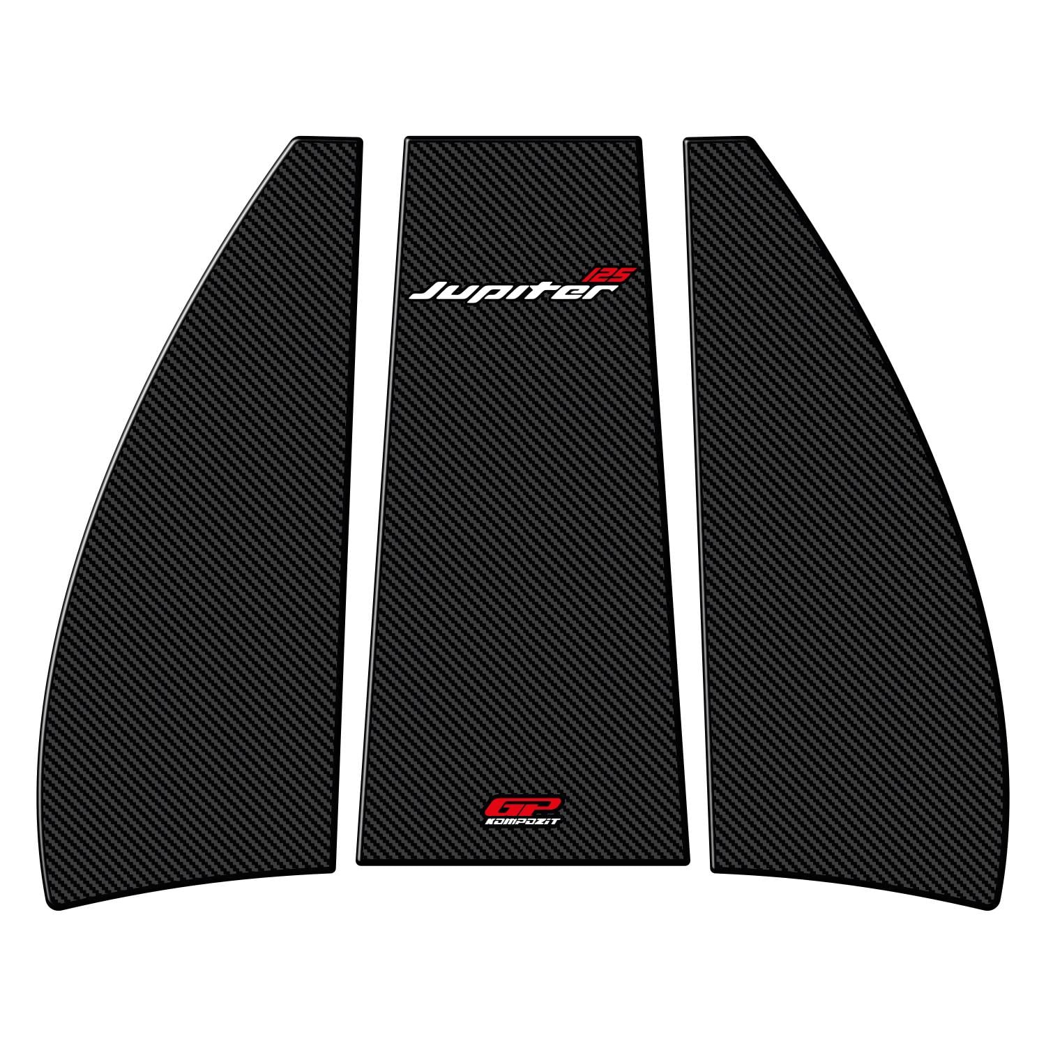 GP Kompozit TVS Jupiter 110/125 2023-2024 Uyumlu Tank Pad Seti Karbon