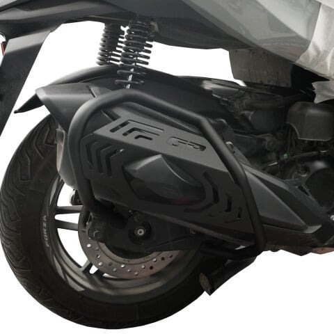 GP Kompozit Honda Forza 250 2025-2026 Uyumlu Kapaklı Egzoz Koruma Demiri Siyah