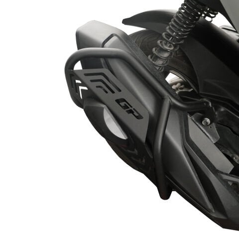 GP Kompozit Honda Forza 250 2025 Uyumlu Kapaklı Egzoz Koruma Demiri Siyah