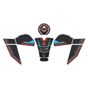 GP Kişiye Özel Yamaha MT-25 2020-2024 Uyumlu Tank Pad Seti Mavi Kırmızı