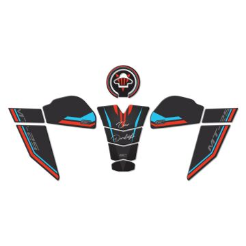 GP Kişiye Özel Yamaha MT-25 2020-2024 Uyumlu Tank Pad Seti Mavi Kırmızı