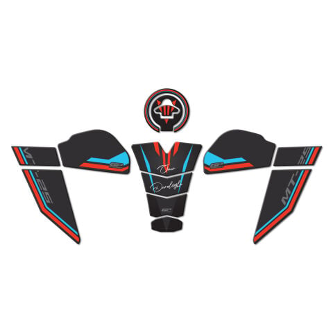 GP Kişiye Özel Yamaha MT-25 2020-2026 Uyumlu Tank Pad Seti Mavi Kırmızı