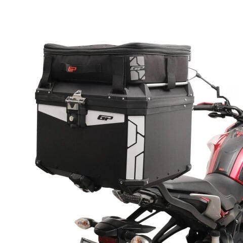 GP Kompozit Universal 57 lt Alüminyum ve Kumaş Motosiklet Çanta Seti Gri