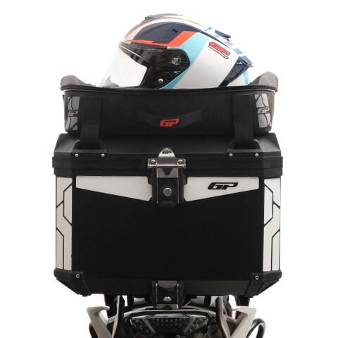 GP Kompozit Universal 57 lt Alüminyum ve Kumaş Motosiklet Çanta Seti Gri