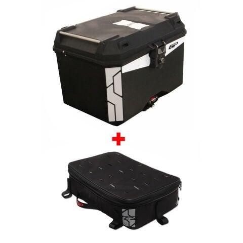 GP Kompozit Universal 45 lt Plastik ve Kumaş Motosiklet Çanta Seti Siyah