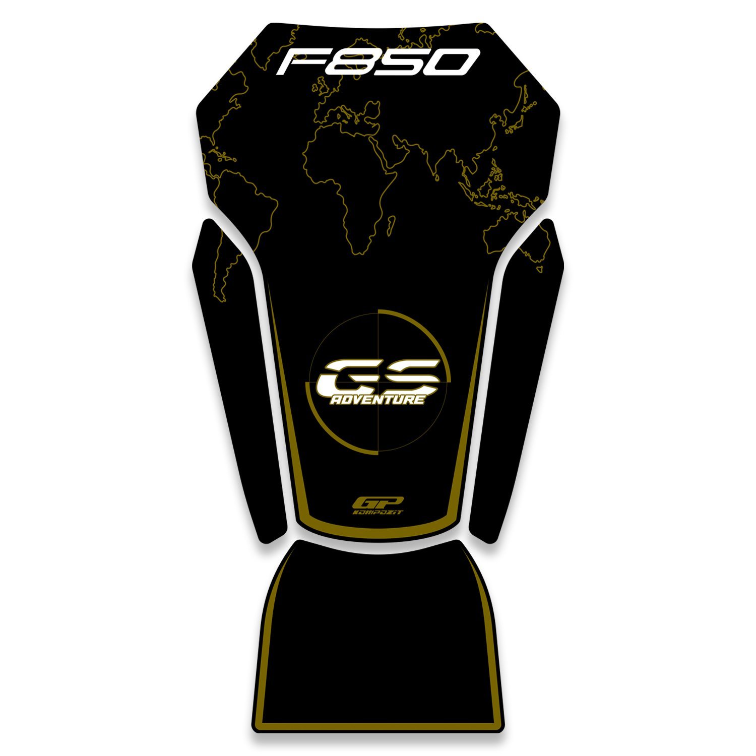 GP Kompozit BMW F 850 GS 2018-2024 Uyumlu Tank Pad Siyah