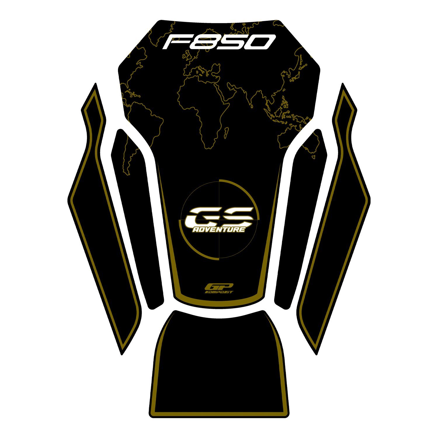 GP Kompozit BMW F 850 GS 2018-2024 Uyumlu Tank Pad Siyah
