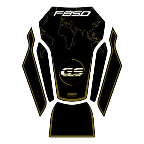GP Kompozit BMW F 850 GS 2018-2024 Uyumlu Tank Pad Siyah