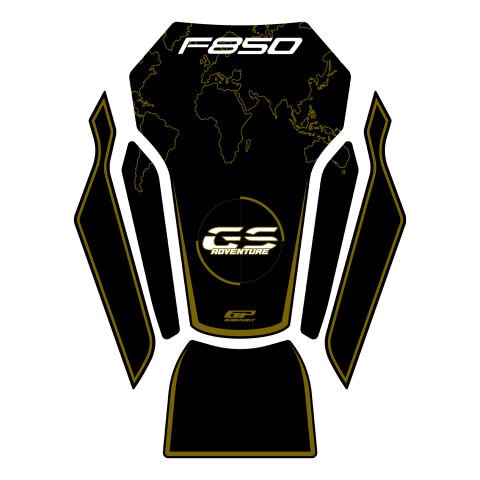GP Kompozit BMW F 850 GS 2018-2024 Uyumlu Tank Pad Siyah